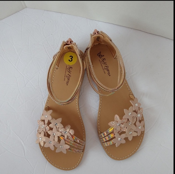 Litmus slip on gold rose girl flat sandals size 3 - Picture 5 of 10